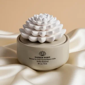Airomé White Succulent Porcelain Passive Essential Oil Diffuser, 15 ml