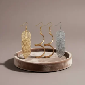 Hicarer Drop Dangle Earring for Women Golden Silver-Tone Double Hoop, 9 Pairs