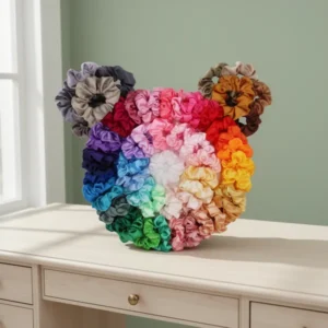 BeeVines Hair Scrunchies, 60-Pack