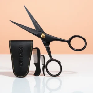 Ontaki 5 Beard & Mustache Scissors for Men with Combs