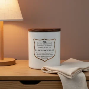 Manly Indulgence Warm Beachwood Scented Candles for Men, 15 oz