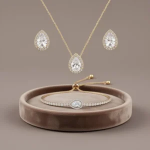 Teardrop CZ Jewelry Set for Women