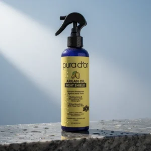 PURA D'OR Argan Oil Heat Protectant Spray Up to 450 F for Damaged Hair, 8 oz