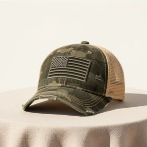 Funky Junque Distressed Mesh Low Profile Trucker Hat