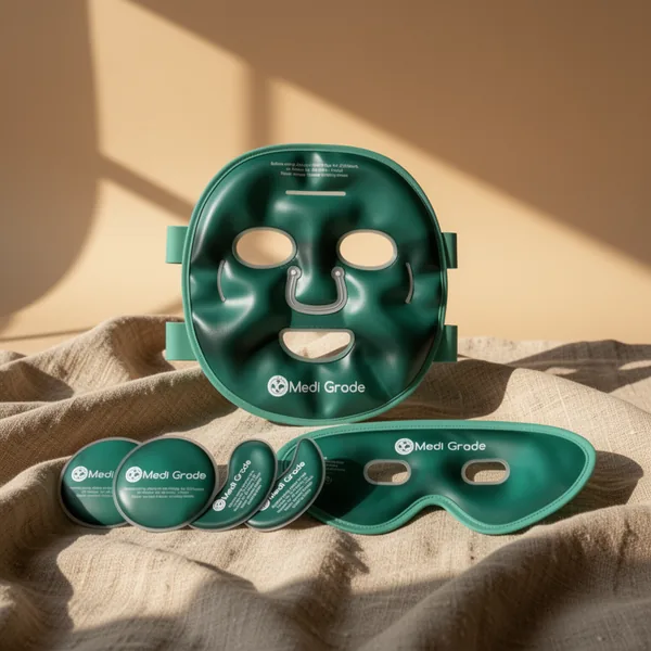 Medi Grade Face Ice Pack and Cooling Eye Mask, Green
