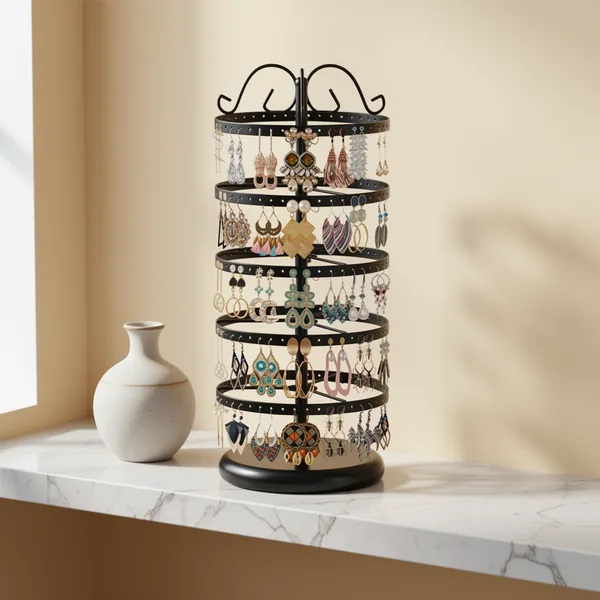MODOWEY Rotating Earring Holder, Black