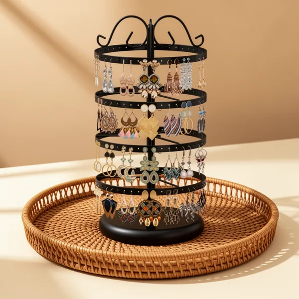 MODOWEY Rotating Earring Holder, Black