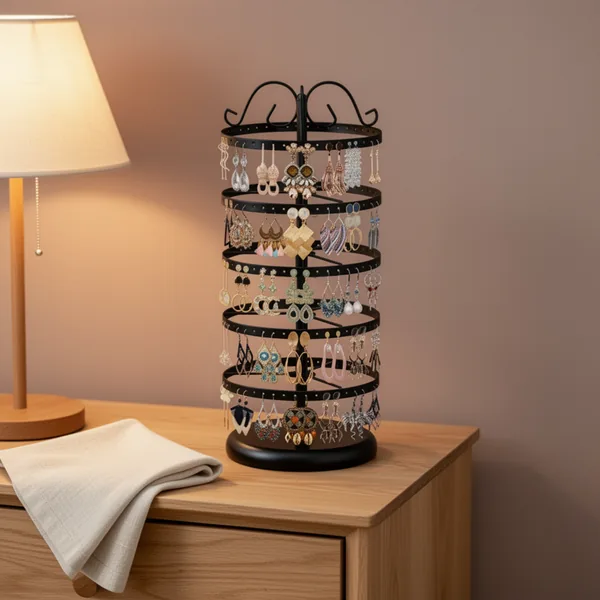 MODOWEY Rotating Earring Holder, Black