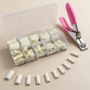 Acrylic Nail Tips French Fake Nails Natural False Nail Tips, 500 Pieces