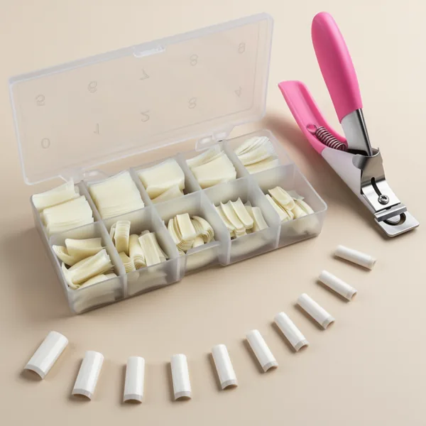 Acrylic Nail Tips French Fake Nails Natural False Nail Tips, 500 Pieces