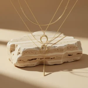 Turandoss 14K Gold Plated Layered Necklace for Women