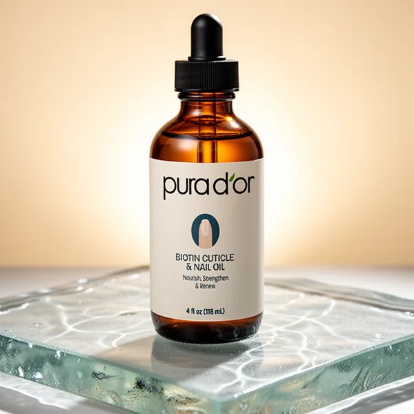 PURA D'or Nail and Cuticle Oil, 4 oz