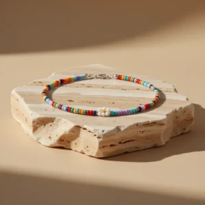 XIJIN Handmade Beaded Anklets for Women, 8 Pieces