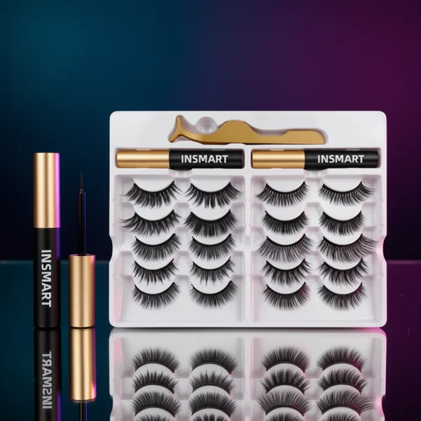Magnetic Eyelashes with Eyeliner Kit, 10 Pairs
