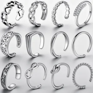 Mayhoop Open Toe Rings, 12 Pieces