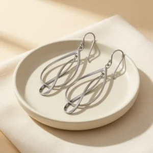 Milla Dainty Silver-Tone Drop Earrings for Women