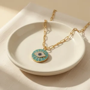 Obidos 14k Gold Plated Evil Eye Pendant Necklace for Women