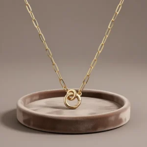 LANE WOODS Gold-Tone Paperclip Necklace for Women