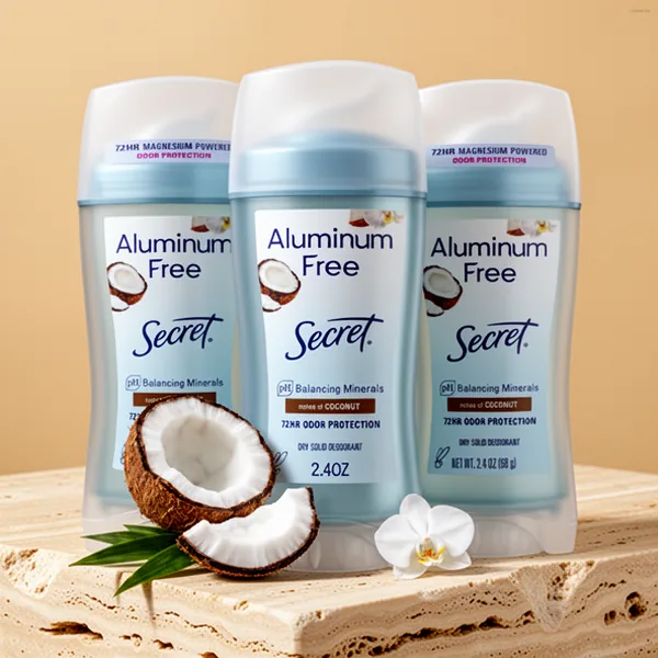 Secret Aluminum Free Deodorant for Women, 2.4 oz, 3-Pack