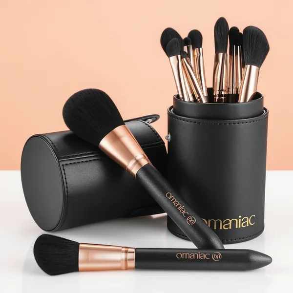 OMANIAC Makeup Brush Set Professional, Black