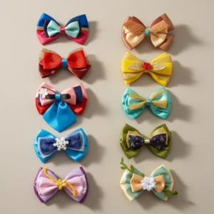 JiaDuo Princess Hair Bows Clips 4Inch Women Hair Accessories, 10 Pieces