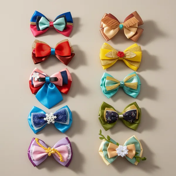 JiaDuo Princess Hair Bows Clips 4Inch Women Hair Accessories, 10 Pieces