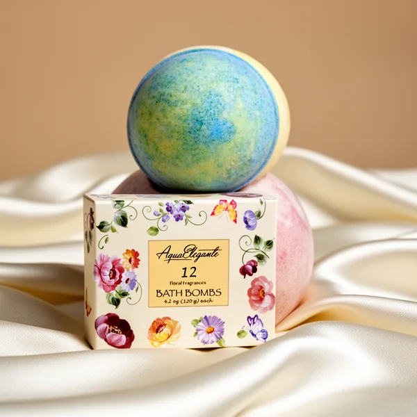 Aqua Elegante Flower Bath Bombs for Women, 12-Pack