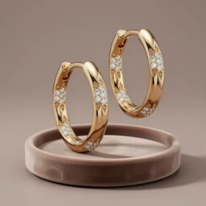 VACRONA Cubic Zirconia Huggie Earrings