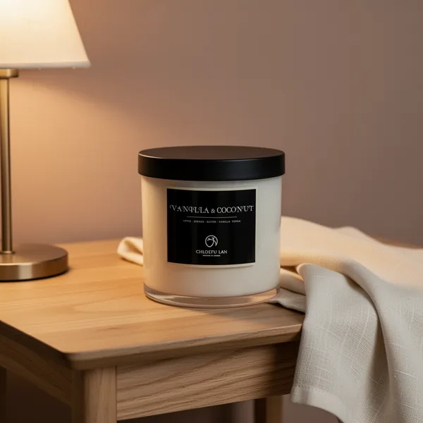 Chloefu LAN Vanilla & Coconut Scented Candle, 7.1 oz, 2-Pack