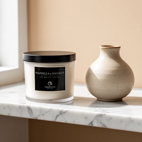 Chloefu LAN Vanilla & Coconut Scented Candle, 7.1 oz, 2-Pack