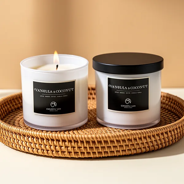 Chloefu LAN Vanilla & Coconut Scented Candle, 7.1 oz, 2-Pack
