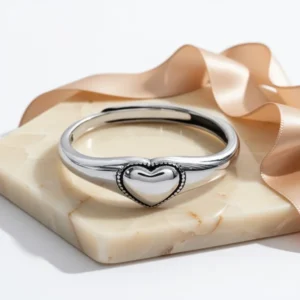 Vintage Heart S925 Sterling Silver Ring for Women