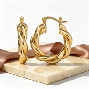 NOKMIT Twisted Hoop Earrings for Women