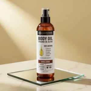 pureSCRUBS Ultra Moisturizing Sandalwood Body Oil for Dry Skin, 4 oz