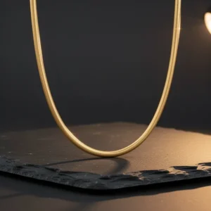 Barzel 18K Gold Plated Herringbone Chain Necklace