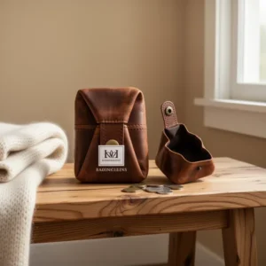 Jajmo Legacy Full Grain Leather Coin Pouch Change Purse