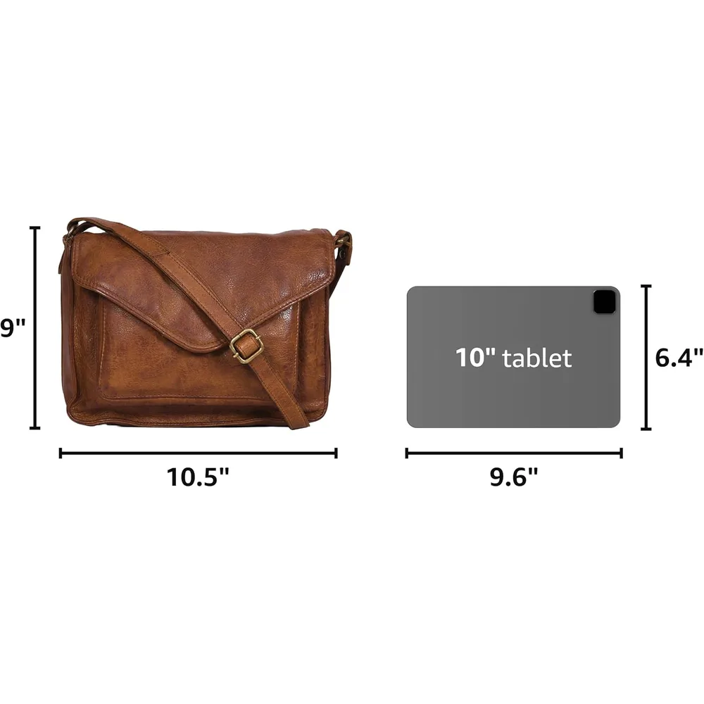Ozora leather crossbody bag in Tan Wash, photo 3
