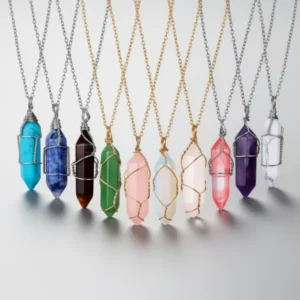 Hicarer Crystal Pendant Necklace, 10 Pieces