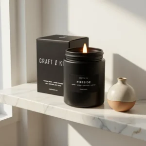 Craft & Kin Premium Smoky Fireside Scented Candle, 7.6 oz