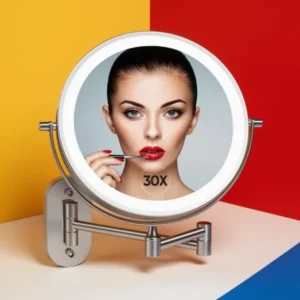FUNTOUCH 5000mAh Rechargeable Wall Mounted Lighted Makeup Mirror