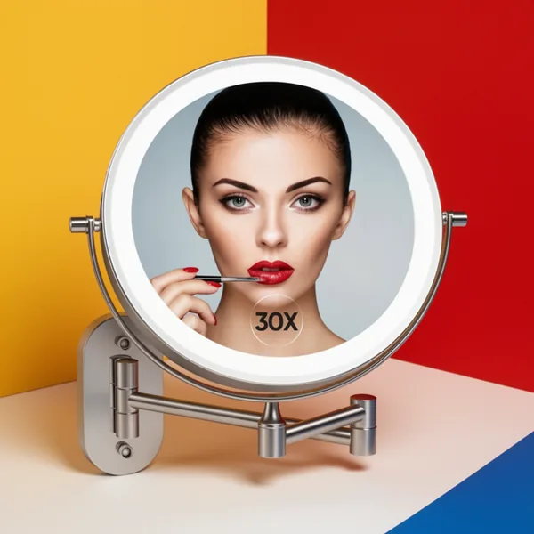 FUNTOUCH 5000mAh Rechargeable Wall Mounted Lighted Makeup Mirror