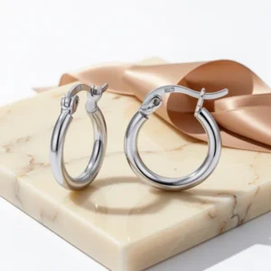 Small Silver-Tone Hoop Earrings, 2 Pairs