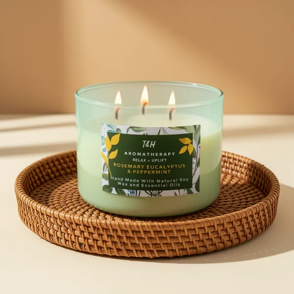 Rosemary Eucalyptus Peppermint Scented Candle, 15.8 oz