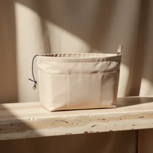 Purse Organizer Insert Tote Handbag, Beige