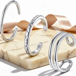 PATISORNA 925 Sterling Silver Open Toe Rings for Women