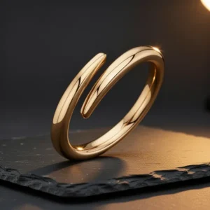 PAVOI 14K Gold Plated Open Twist Ring, Yellow Gold Tone