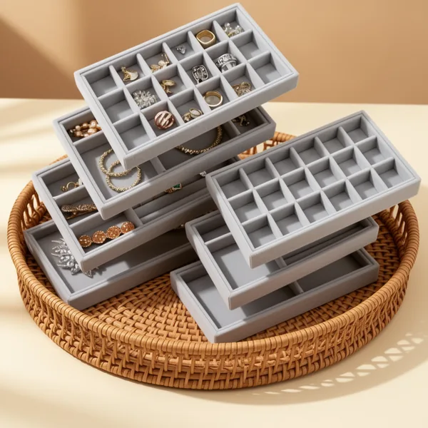 yarlung Velvet Jewelry Trays, 8-Pack