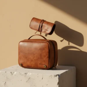 Elviros Hanging Toiletry Bag for Men, Brown