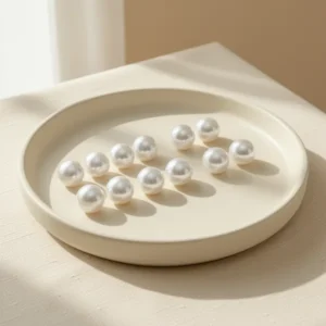 Pearl Stud Earrings, 12 Pairs