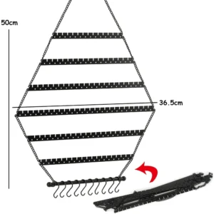 Hexagon Metal Hanging Earring Organizer, 120 Pairs